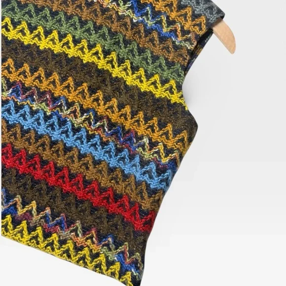 Vintage To the Max Zigzag Knit Sleeveless Mock-neck | Made in USA | S - Picture 2 of 10